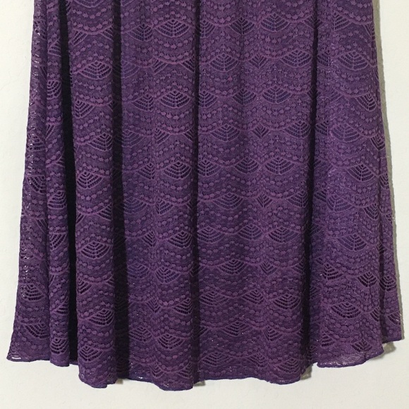 LuLaRoe Lola Purple Lace Aline Skirt Sz XL - Picture 3 of 8